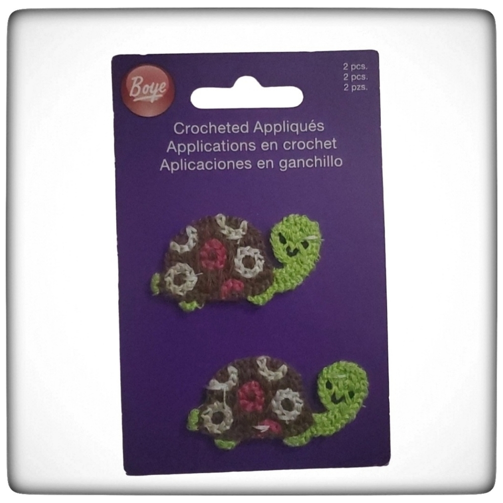 Turtle Crocheted Appliques- 2 pieces